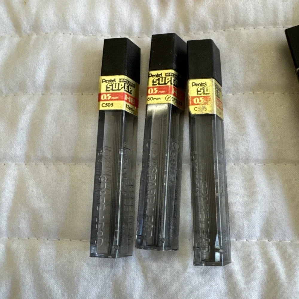 Vintage Pentel Hi-Polymer Super Refill Leads Lot 0.3mm 0.5mm 0.9mm HB H B 2H